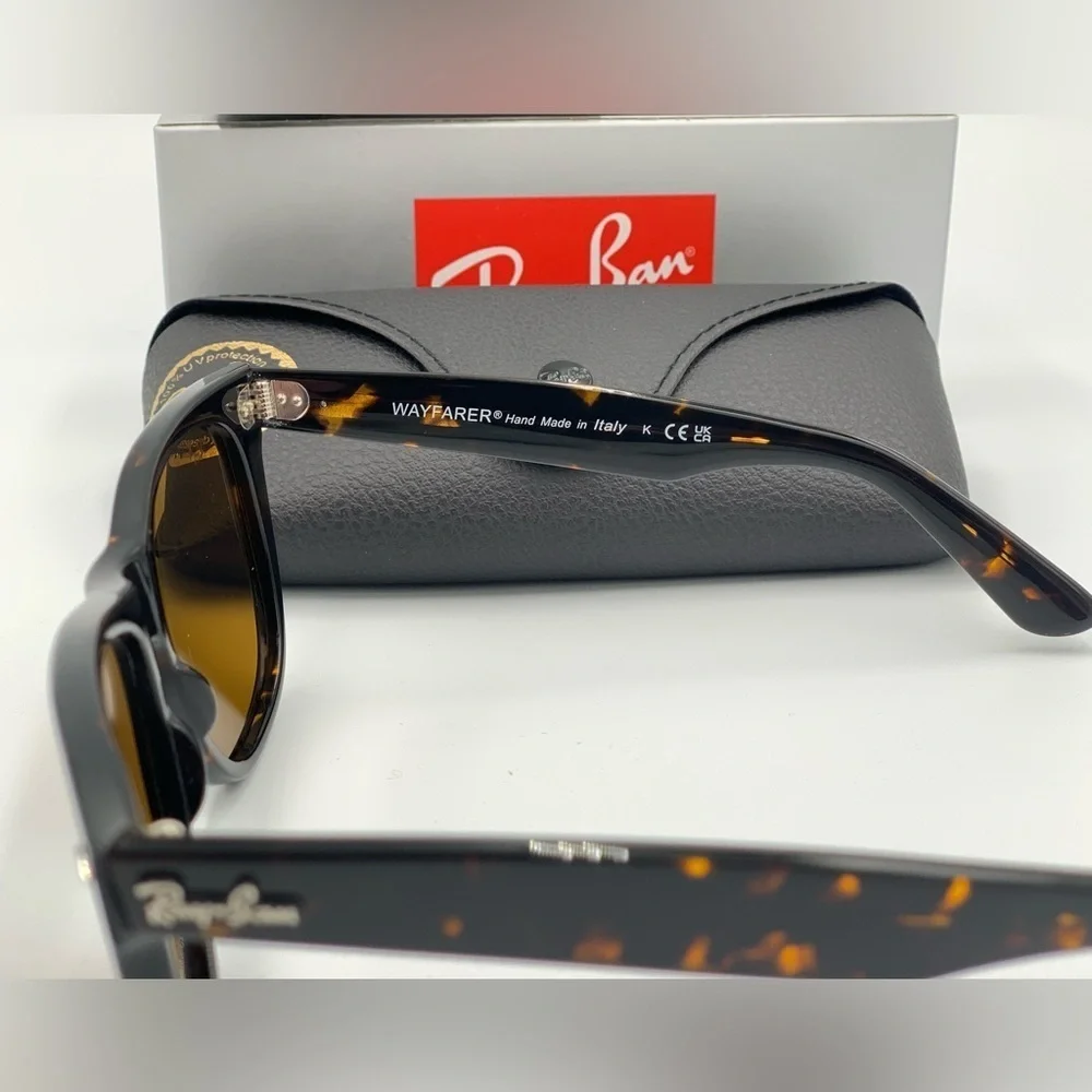 Ray-Ban Tortoiseshell Black Frame Brown Lenses Wayfarer Sunglasses